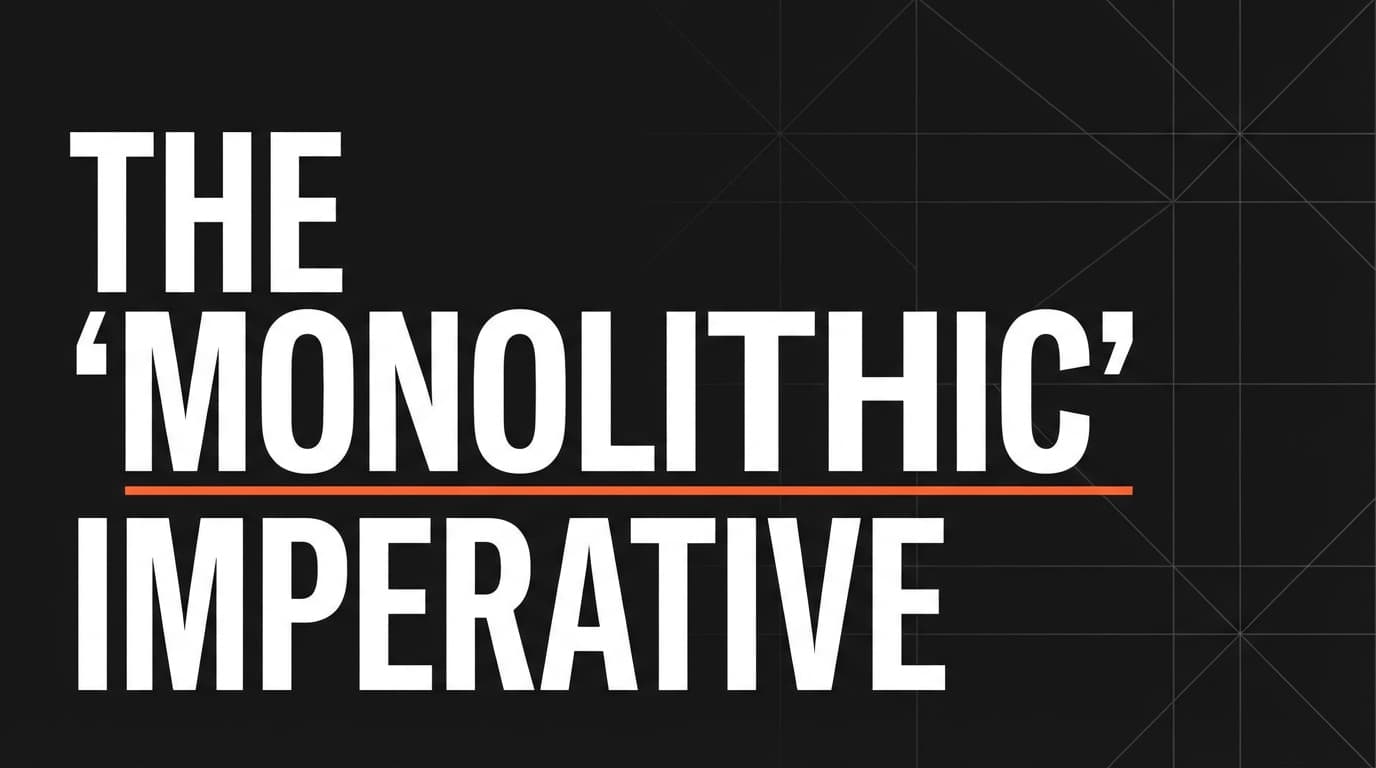 The 'Monolithic' Imperative: Support-Free Physics and the End of the Assembly Line