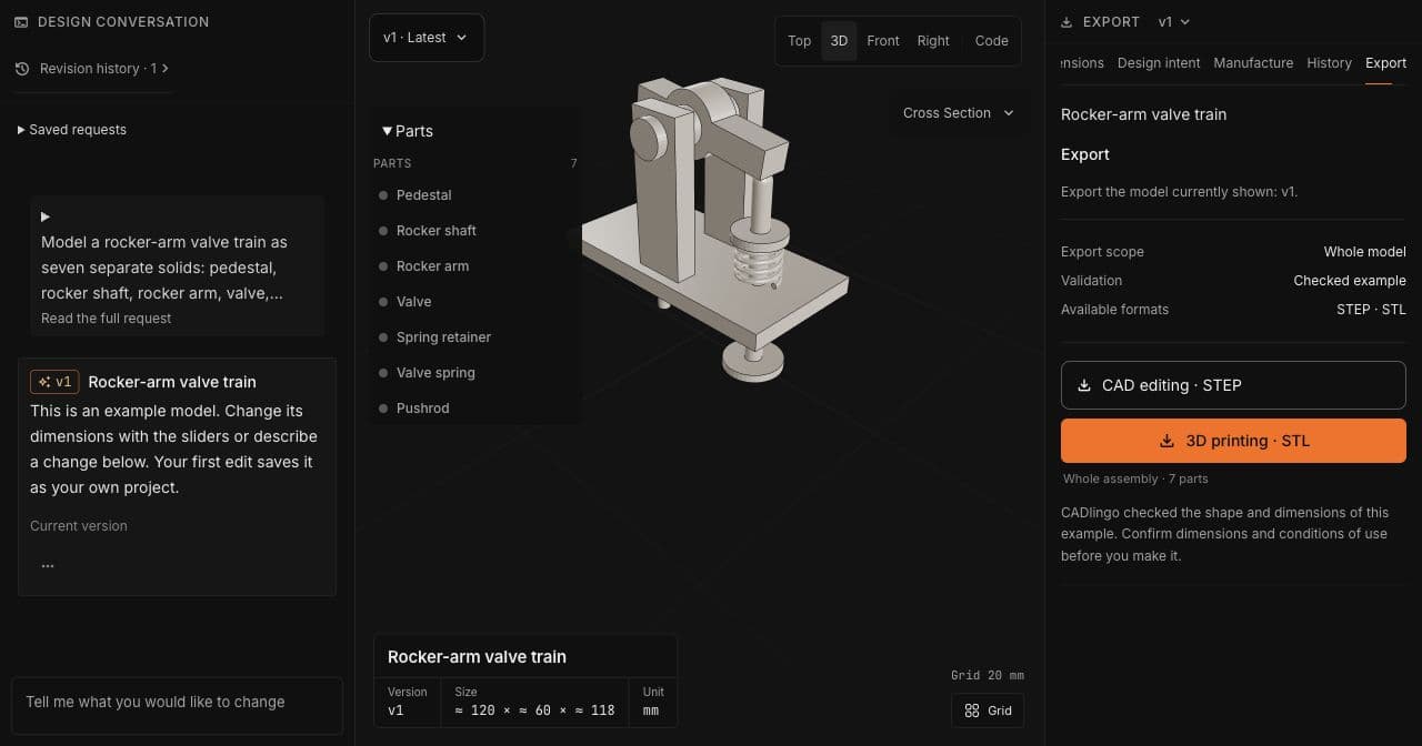 CADlingo 2.0: From Design Intent to Parametric 3D CAD